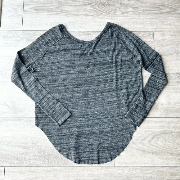 Aritzia TNA Alder Top Marled Dark Grey Raglan Long Sleeve - Picture 13 of 13